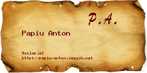 Papiu Anton névjegykártya